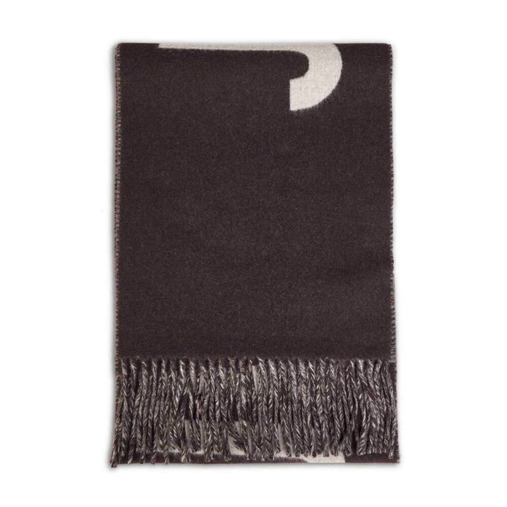 Jacquemus Women Brown Wool The Jacquemus Fringe Logo Scarf